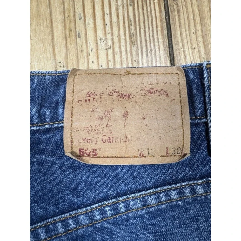 VTG 90s 80s Levi's 505 0216 Regular Fit Jeans Mens 41x25 Denim Cut Off Distress